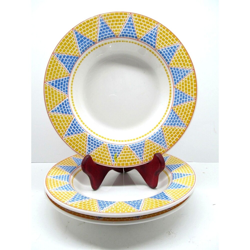 Pier 1  Ceramica quadrifoglio Italy rimmed soup bowls Bundle of 3